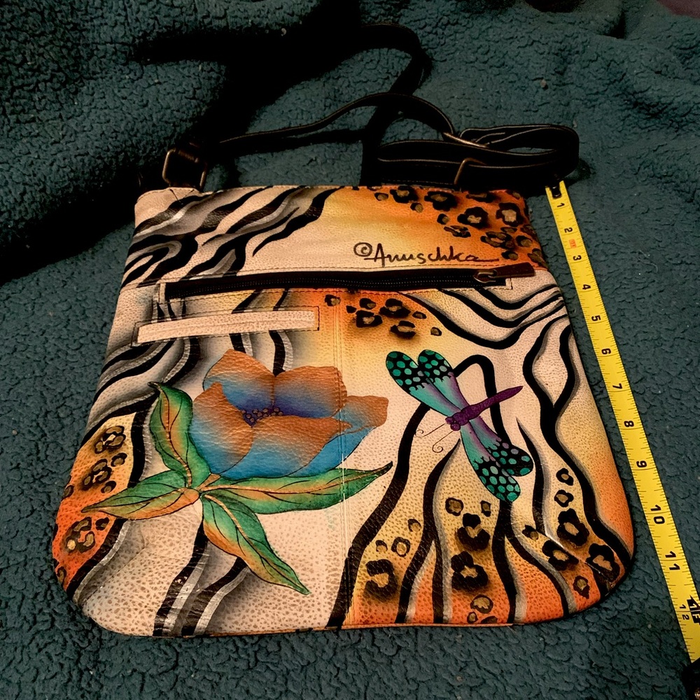 Anuschka NWOT Zebra Garden Leather Purse